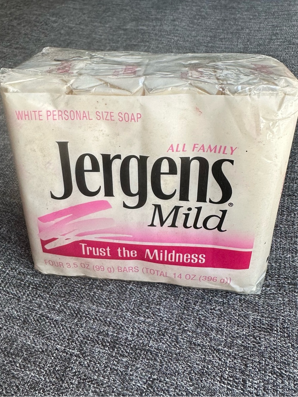 VTG 1991 Jergens Mild White Personal Size Soap Bar 4 x 3.5oz Bars SEALED NOS